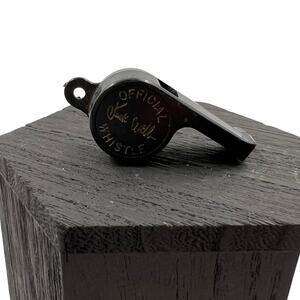 Vintage Dragnet Jack Webb Novelty Whistle Black Plastic Gold Lettering Works